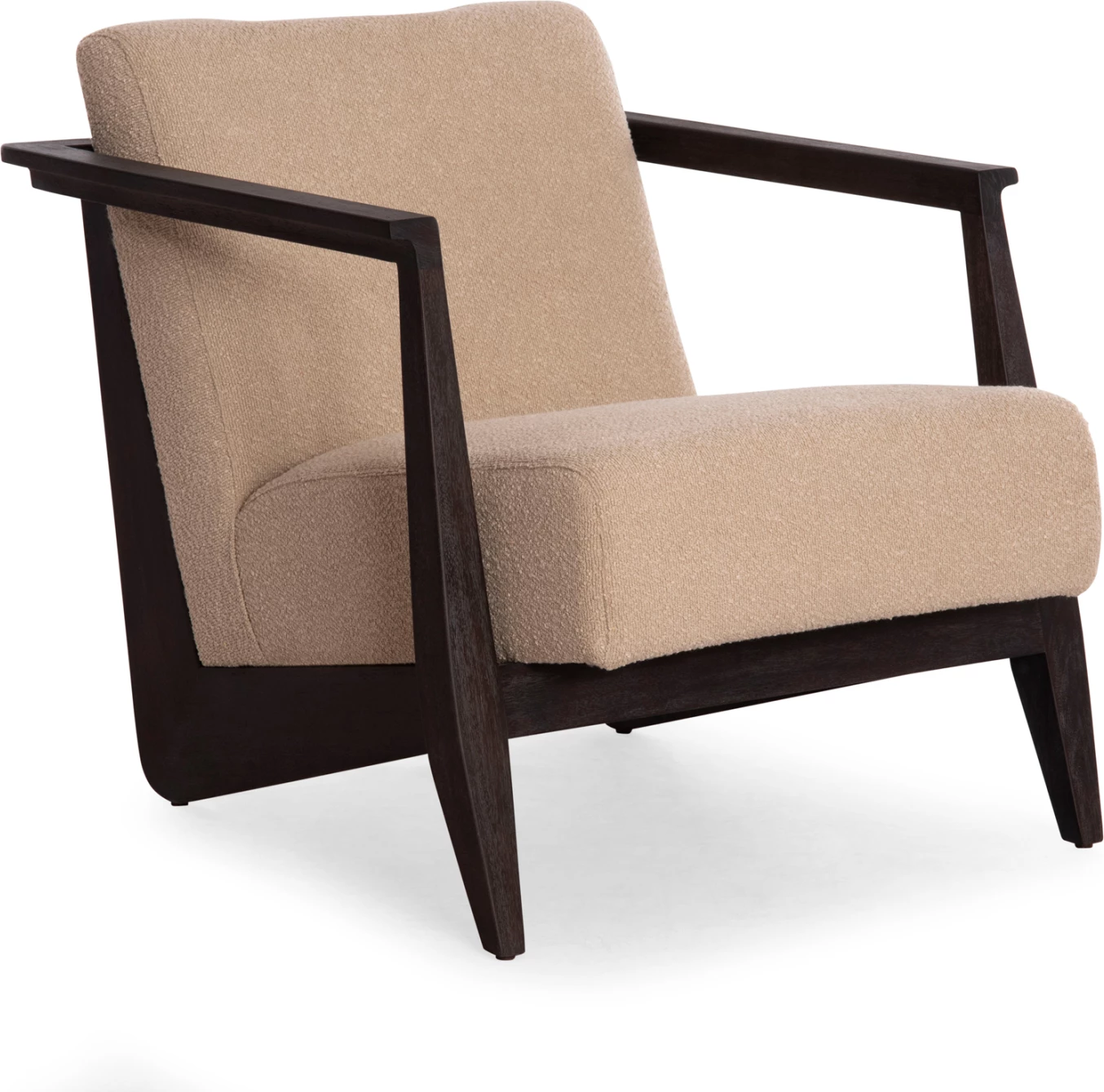 Fotelje Cynthia, dru mahogany i zi, jastëk krem, 65x75x60Hcm