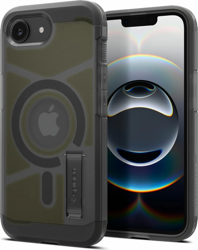 Mbështjellës Spigen Tough Armor MagSafe për iPhone 16e, Gri/Transparent