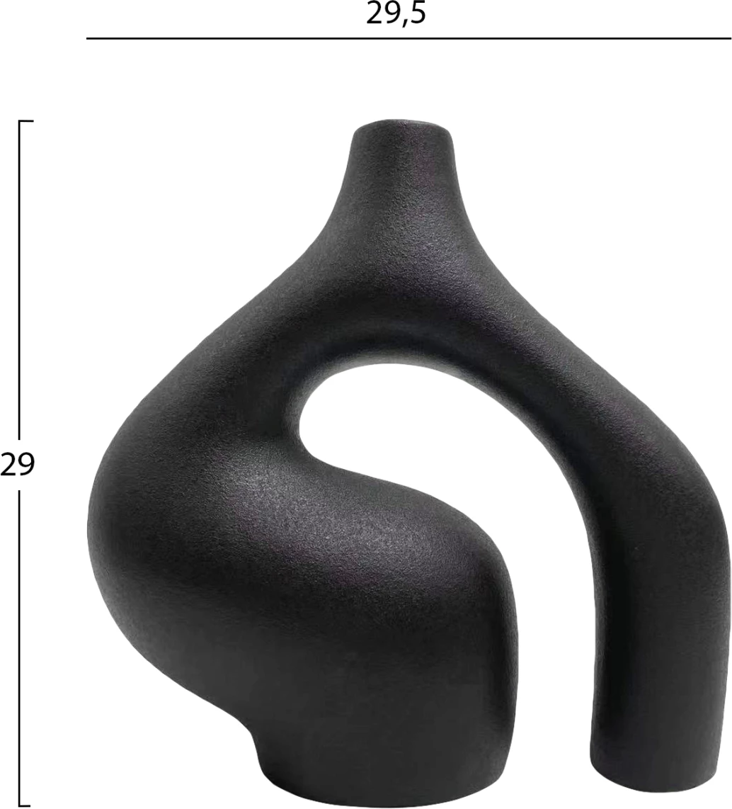 Dekor tavoline qeramike ISIL FH4597.02, ngjyrë e zezë mat, 29.5x11x29H cm