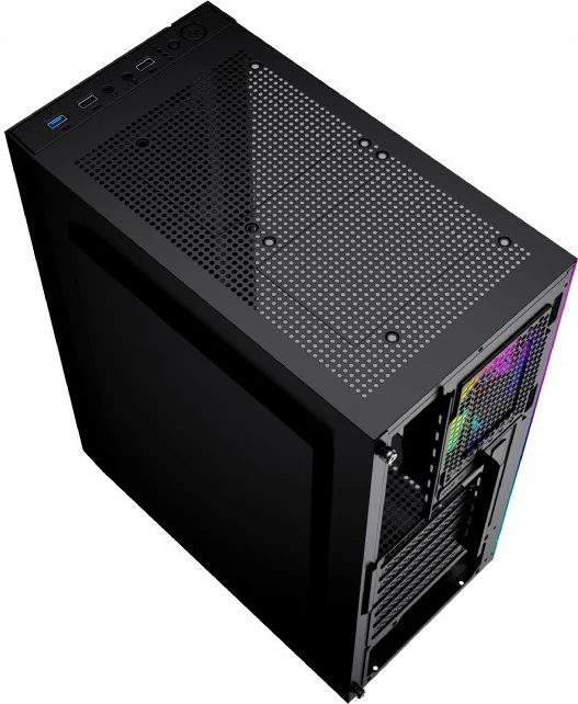 Kasë Gembird Fornax 2500 RGB Midi Tower, Tempered Glass, e zezë