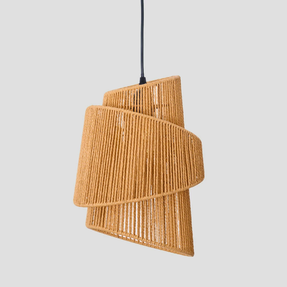 Llambë tavani CIRA, litar, letër, 25x35cm, ngjyrë haki