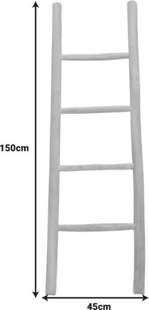 Shkallë dekorative, ngjyrë natyrale, dru teak, 45x6x150 cm