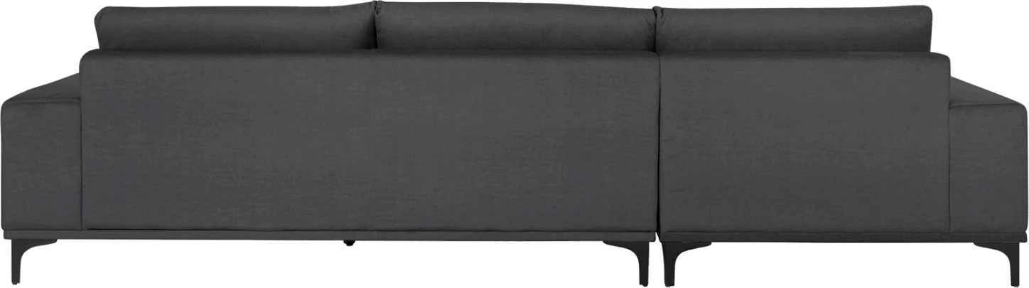 Divan qoshe (majtas) NOA FH3278.02L, pëlhurë antracit, 288x90-157x67-80H cm