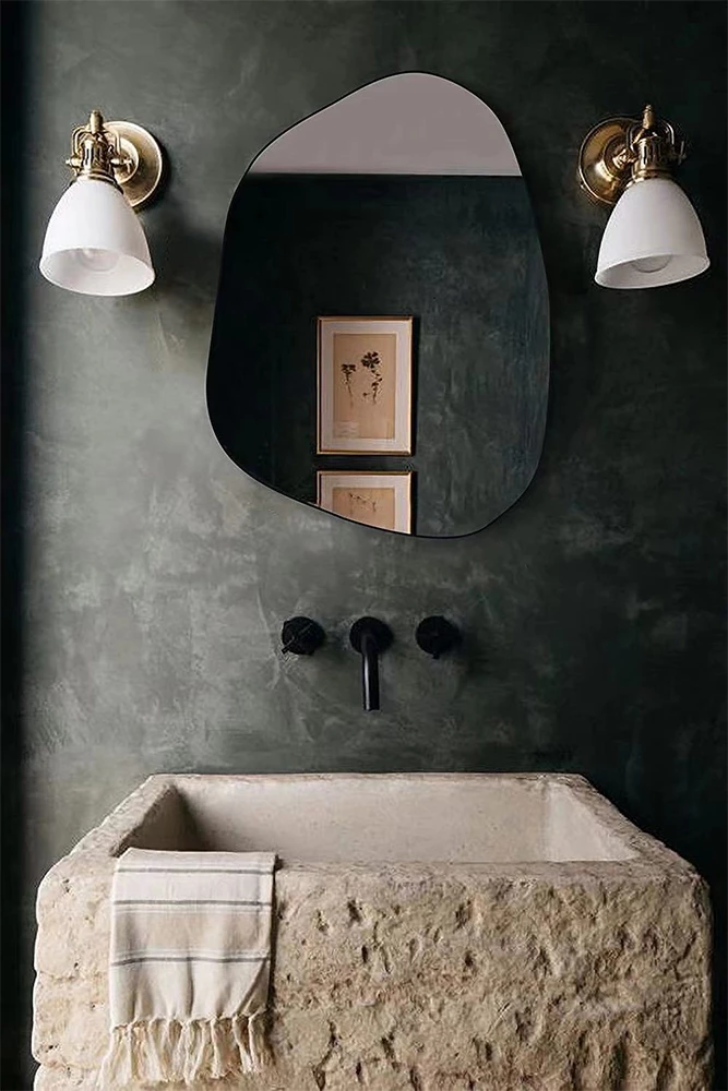 Pasqyrë Votsalo, kornizë alumini e zezë, 80x50cm