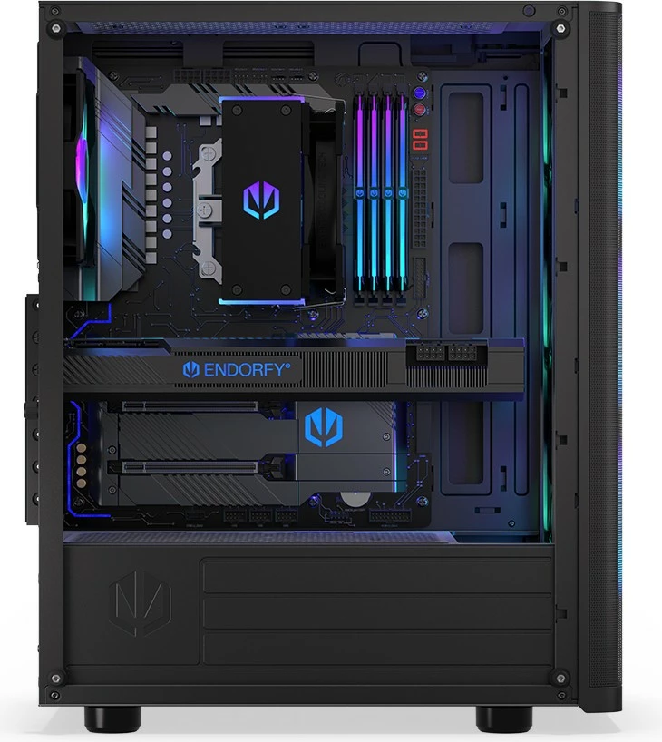 Kasë Endorfy Ventum 200 ARGB, ATX, 4 ventilatorë ARGB, xham i temperuar, e zezë