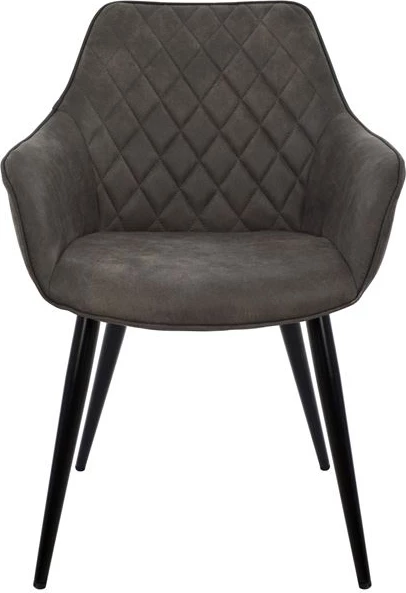 Karrige me krahë Mando, FH8006.10, stof Nubuck gri, 60x60x84 cm, set prej 2 copë