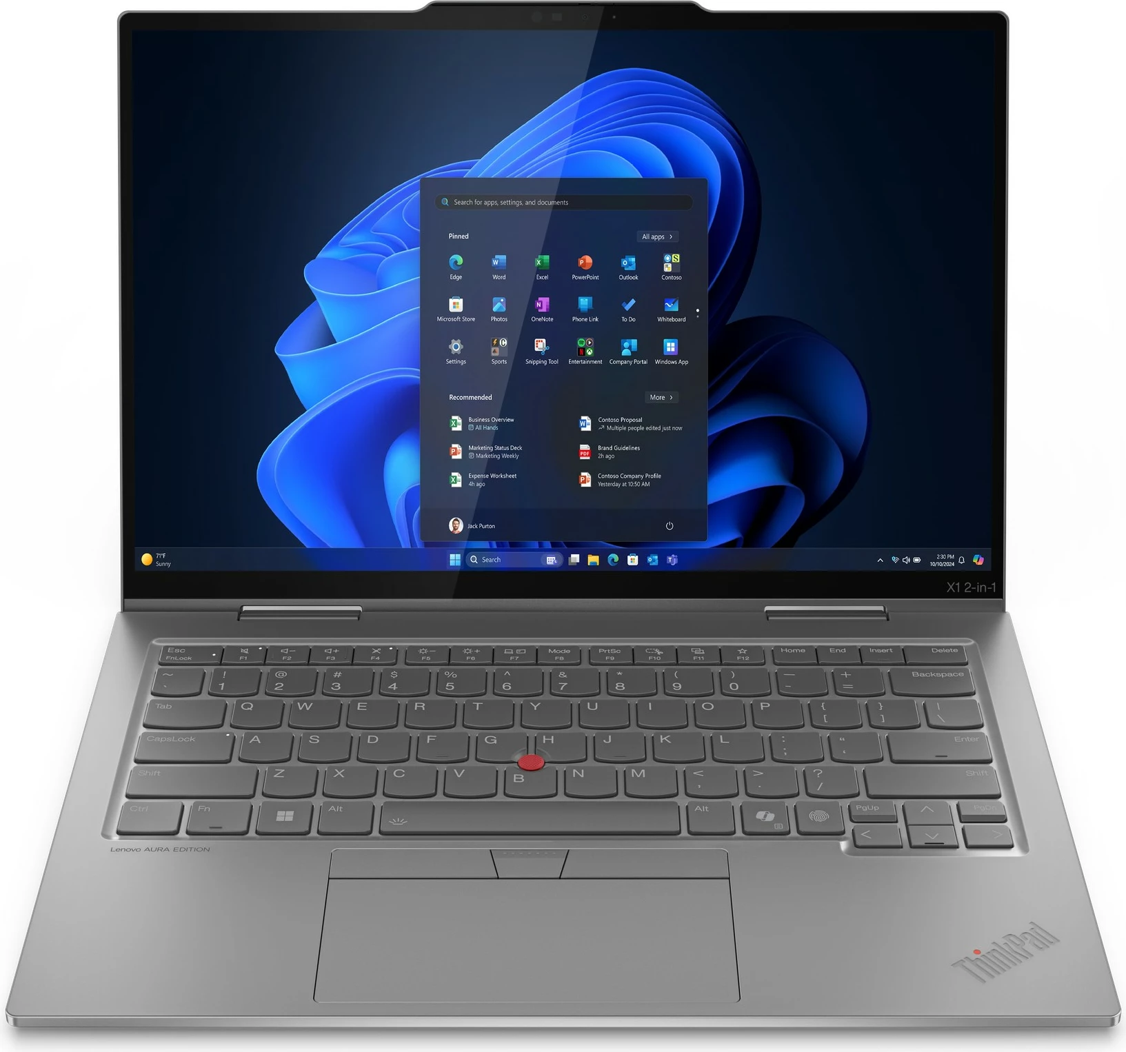 Kompjuter Lenovo X1 2in1 G10, Ultra7 258V, 32GB RAM, 1TB SSD, 14", 5G, gri