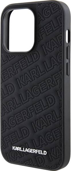 Mbështjellës Karl Lagerfeld Quilted K Pattern për iPhone 15 Pro, i zi