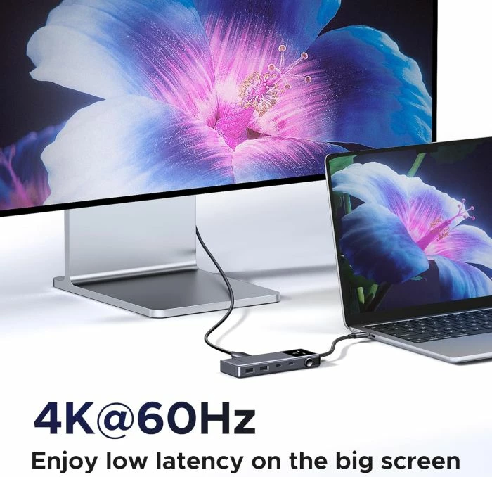 Hub USB-C UGREEN Uno 35998, 6-në-1, 2x USB-C 10Gbps, 2x USB-A 10Gbps, HDMI 4K@60Hz, USB-C PD 100W, gri e errët