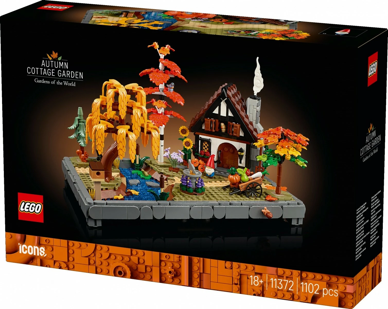 Set ndërtimi LEGO Icons 11372 Autumn Cottage Garden, 1102 pjesë, 18+, 19x29x18 cm