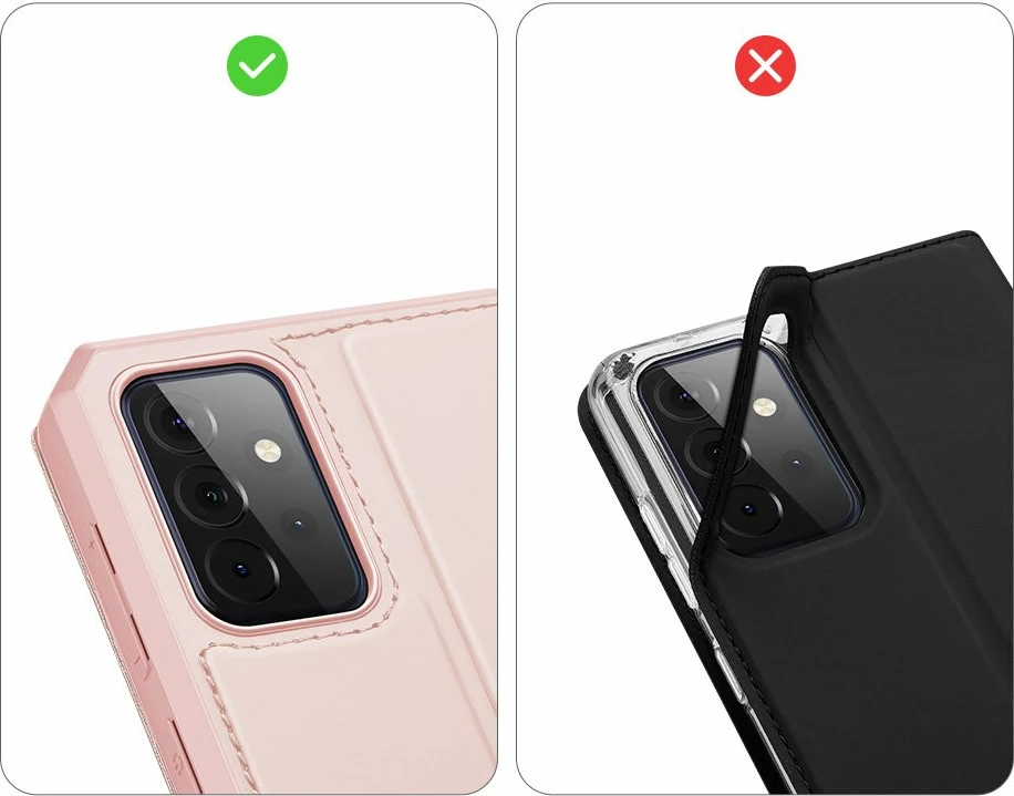 Mbështjellës Dux Ducis Skin X Bookcase për Samsung Galaxy A72 4G, Rozë