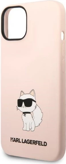 Mbështjellës Karl Lagerfeld KLHCP14MSNCHBCP për iPhone 14 Plus 6.7", silikon, rozë