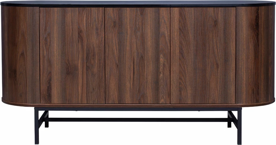 Bufe ovale me 3 dyer, ngjyrë arre, 150x45x74 cm