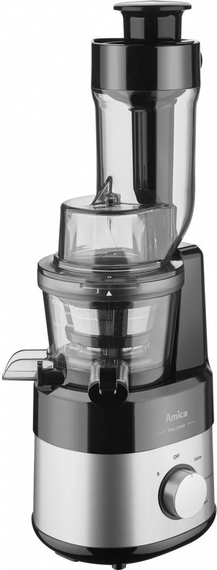 Shtrydhëse frutash Amica JSM 4014, slow juicer, 1L, funksion akullore, inox/zezë