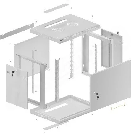 Kasë rrjeti për mur Lanberg WF01-6409-00S, 9U, 600x450 mm, Gri