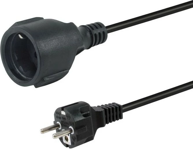 Kabllo rryme EQUIP 5m, Schuko mashkull-femër, e zezë