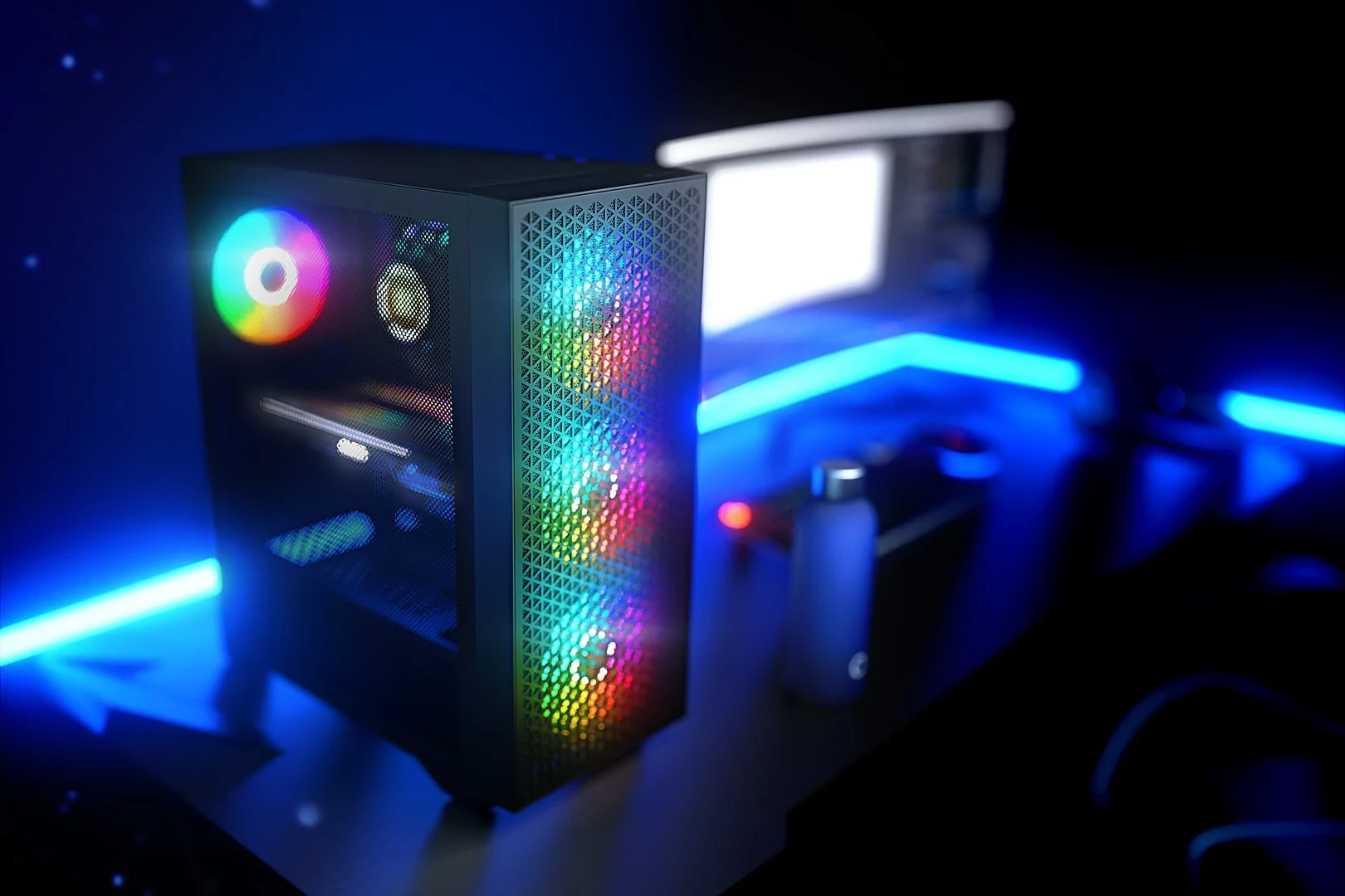 Kasë LOGIC DART PRO ARGB MIDI USB-C, PC, E zezë