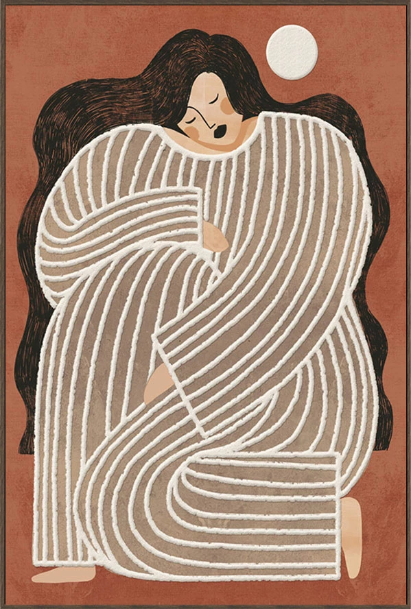 Pikturë dekorative ABBI me kornizë, kanavacë, terrakotë-bezh-kafe, 80x120x4.3cm