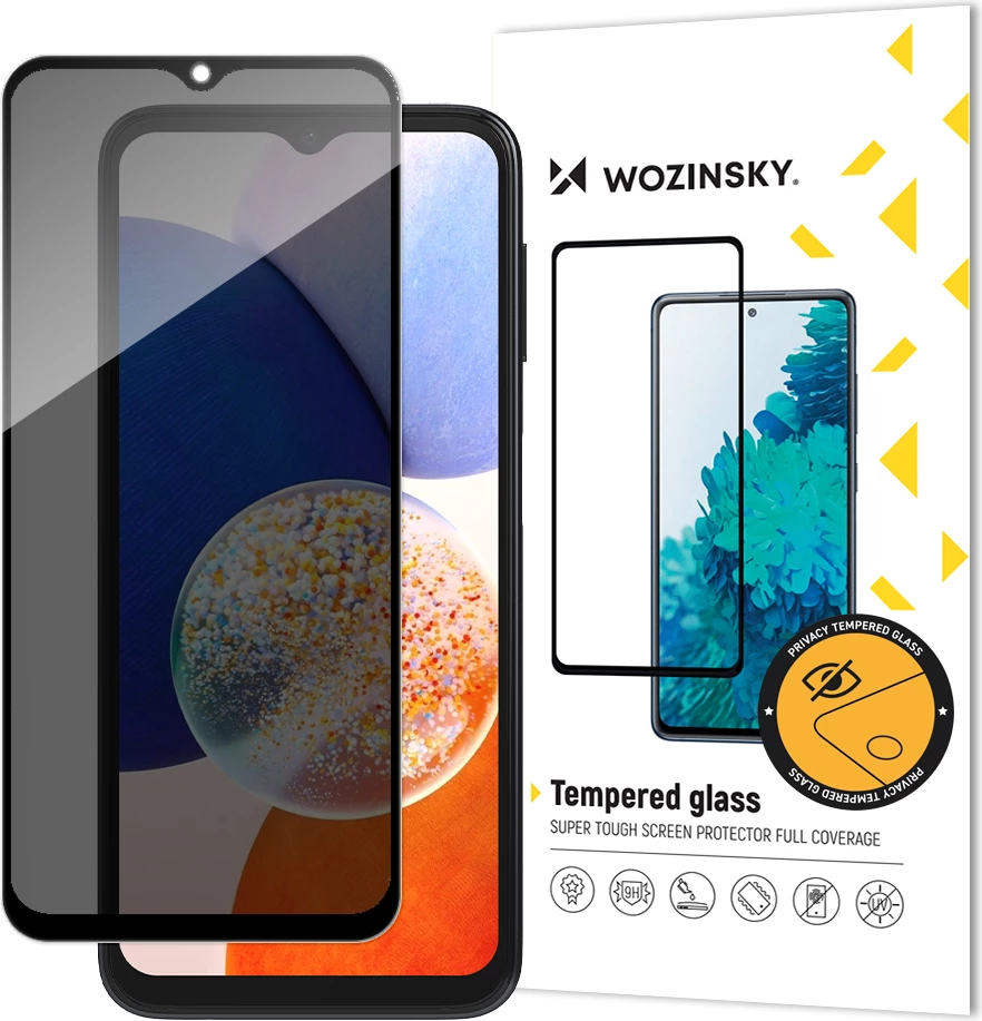 Xham mbrojtës Wozinsky Privacy Glass për Samsung Galaxy A14 5G / Galaxy A14, Anti Spy, i zi