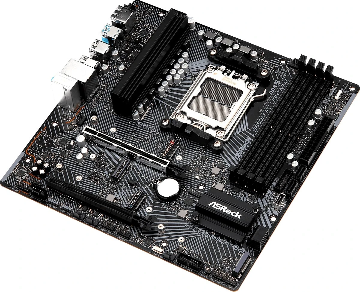 Pllakë amë Asrock B650M PG Lightning, Socket AM5, micro ATX, e zezë