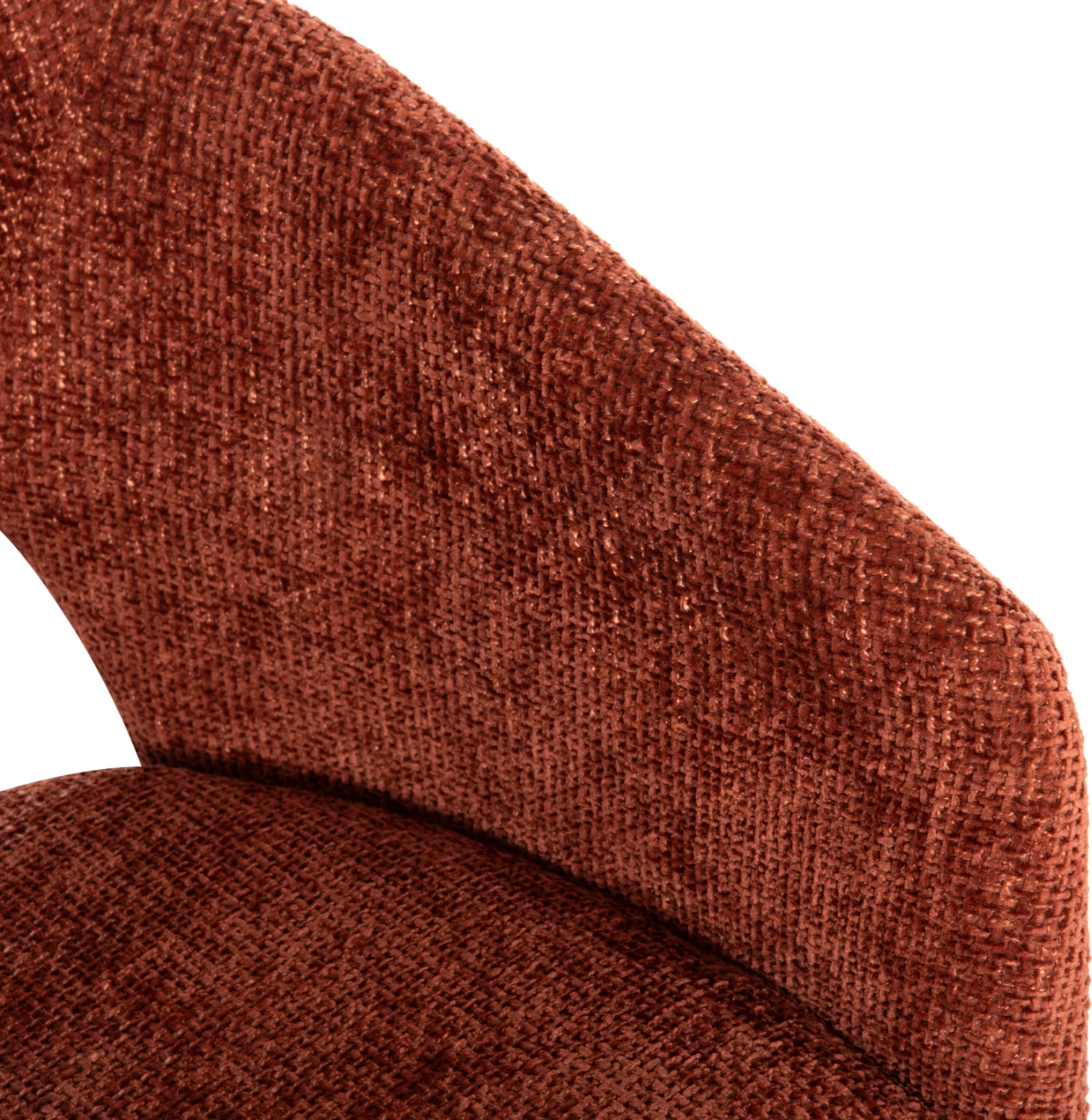 Karrige ngrënieje Empire, stof portokalli, këmbë dru ahu, ngjyrë arre, 55x54x78cm