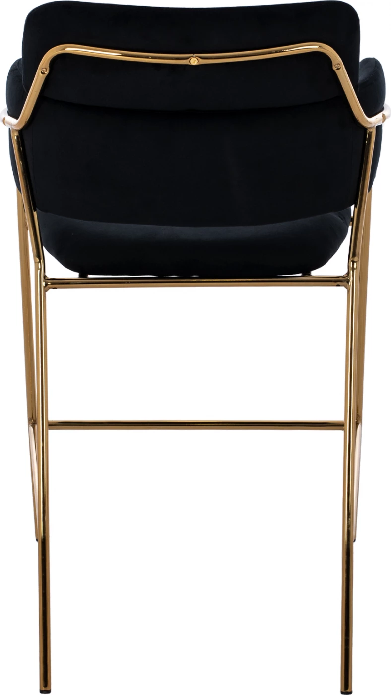 Karrige mesatare për bar, FH8735.04, kadife e zezë, kornizë e artë, 54x58x95 cm., set prej 2 copë