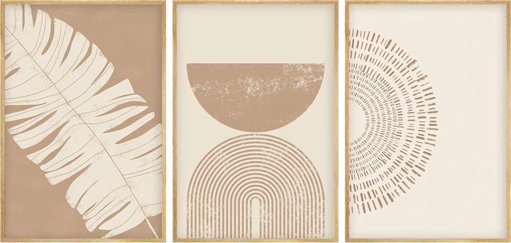 Pikturë kanavacë triptik Terpen I, shumëngjyrëshe, 50x2x70cm