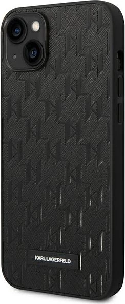 Mbështjellës Karl Lagerfeld KLHCP14MSAKLHPK për iPhone 14 Plus 6.7", Saffiano Mono Metal Logo, i zi