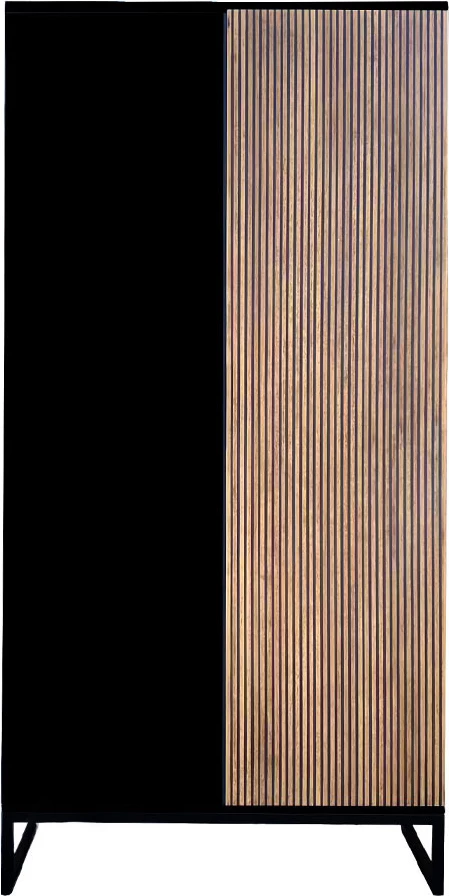 Njësi muri për korridor, 2 dyer, ngjyrë natyrale e errët/zezë, 104x39x210