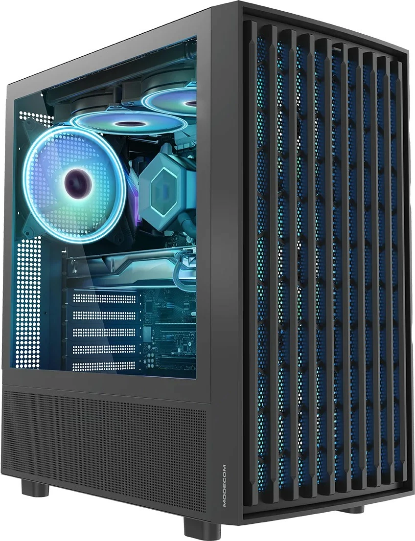 Kasë MODECOM Breeze ARGB FLOW Midi, ATX, xham i temperuar, e zezë