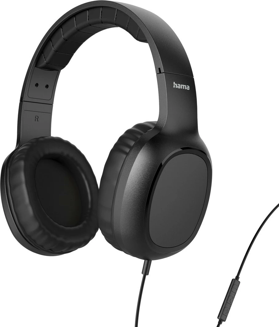 Kufje mbi vesh Hama 221814 me mikrofon, USB-C, kabllo 1.2 m, stereo, të zeza