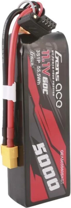 Bateri LiPo, Gens ace G-Tech GEA503S60SXGT, 5000mAh 11.1V 60C 3S1P, prizë XT60, short-size