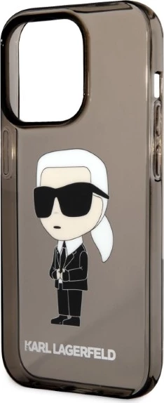 Mbështjellës Karl Lagerfeld Ikonik Karl për iPhone 14 Pro Max, i zi