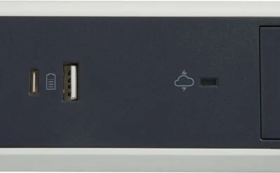 Shirit zgjatues Legrand 049417, 3x2P+T, 1.5m, me USB A/C, i zi/bardhë/antracit