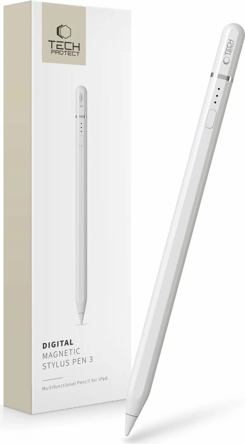 Stilolaps digjital Tech-Protect Digital Magnetic Stylus Pen 3 për iPad, i bardhë