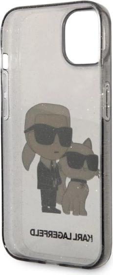 Mbështjellës Karl Lagerfeld Karl&Choupette për iPhone 14 Plus, i zi
