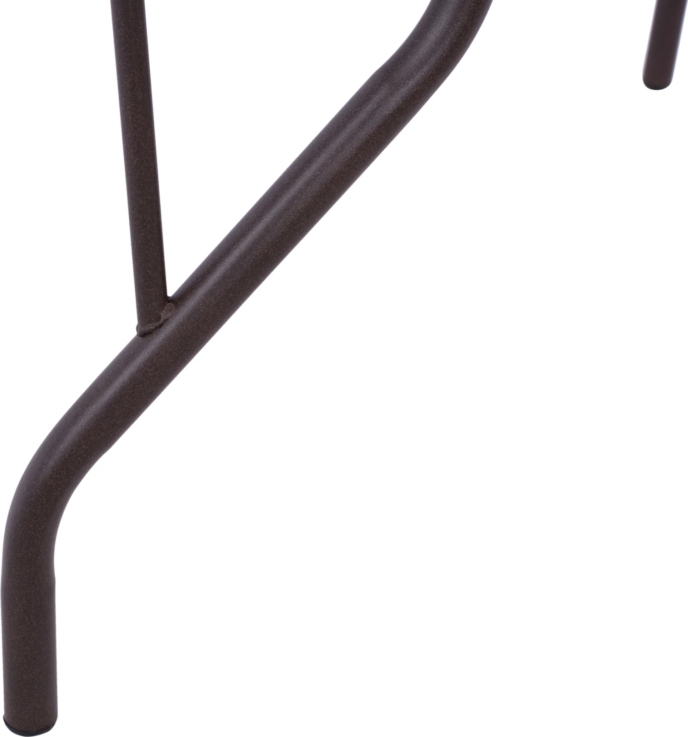 Tavolinë metalike për jashtë ADAM, ngjyrë kafe, me sipërfaqe xhami të forcuar, 110x60x71H cm