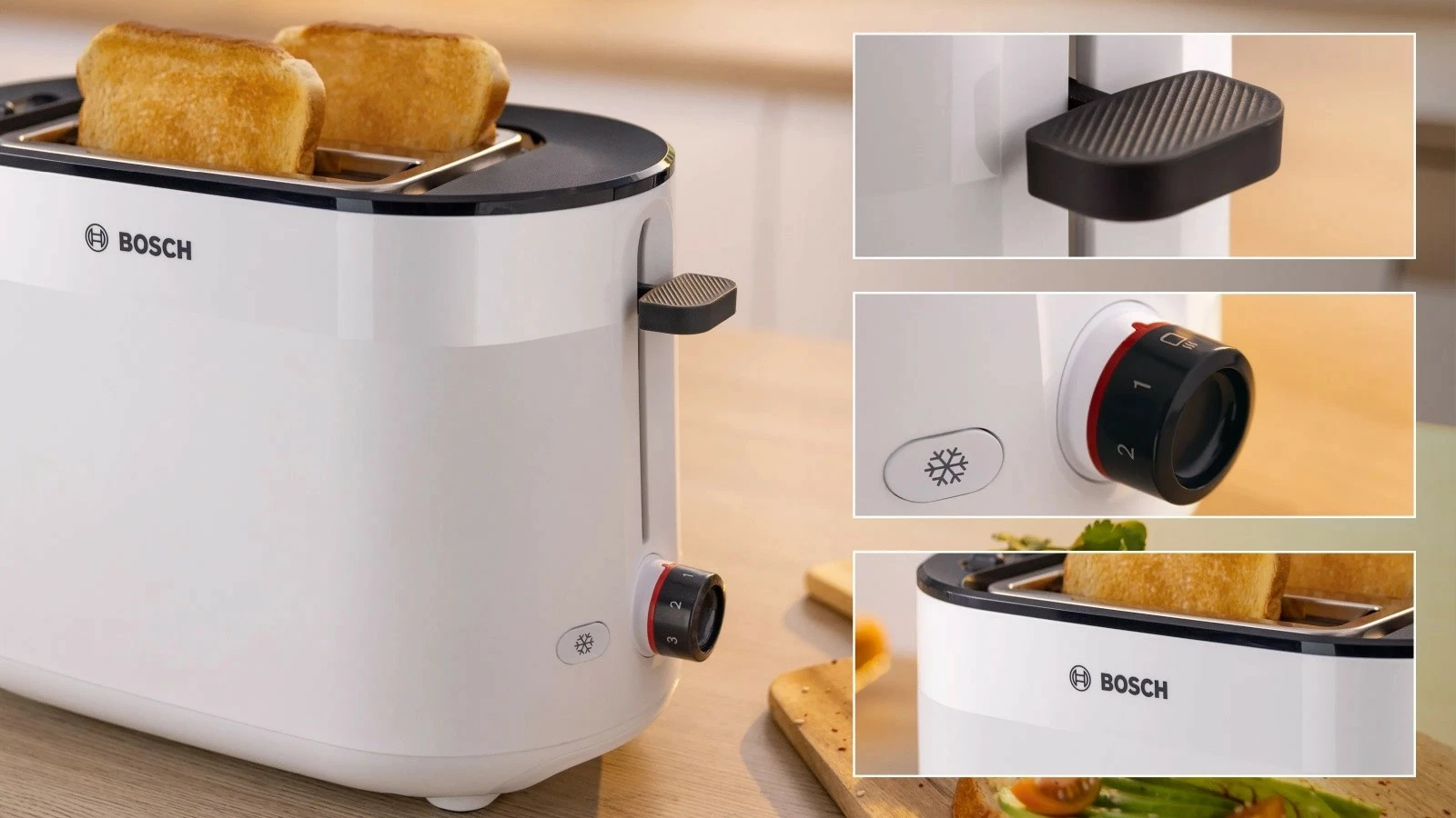 Toaster Bosch MyMoment TAT2M121, 2 feta, i bardhë