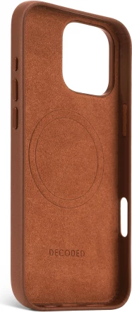 Mbështjellës Decoded Leather Backcover me MagSafe për iPhone 16 Pro Max, Kafe