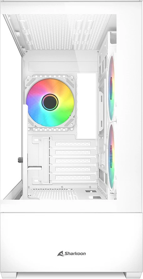 Kasë Sharkoon MK6 RGB Micro-ATX, midi tower, xham i temperuar, RGB, e bardhë