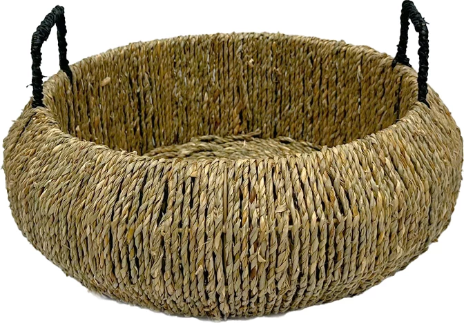 Shportë LEAP prej bari deti, natyrale, 38x38x18cm