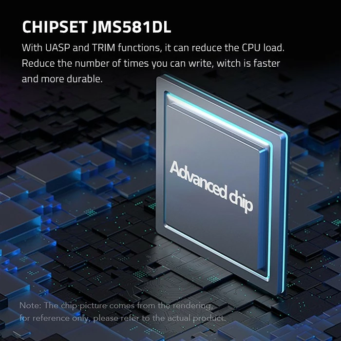 Kasë Qoltec 52272 për SSD M.2 NVMe/SATA, USB-C, 4TB, Gri me RGB LED