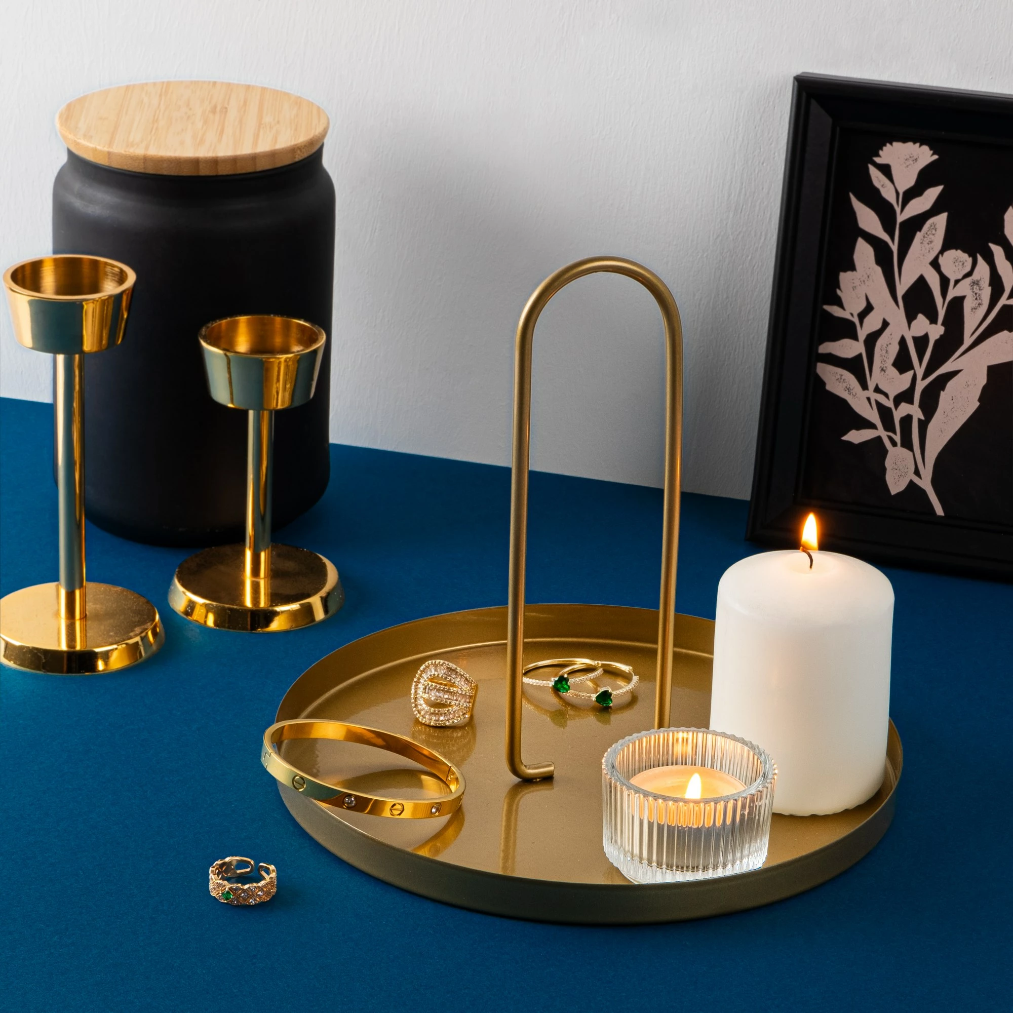 Aksesor dekorativ metalik, ngjyrë ari, Aberto Design, Sımı-B