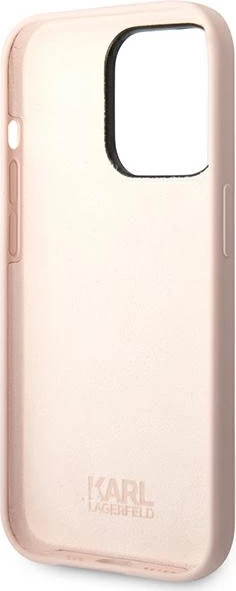 Mbështjellës Karl Lagerfeld KLHCP14LSLKHLP për iPhone 14 Pro 6.1", silikon, rozë