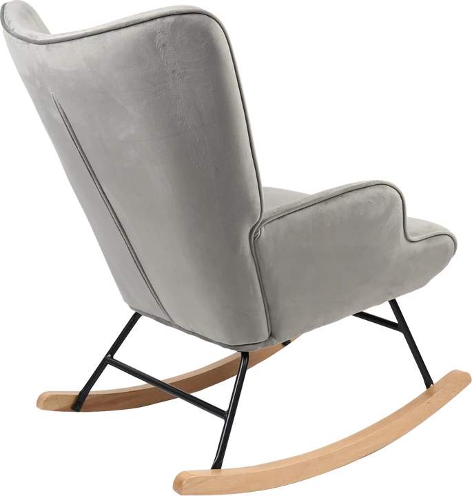 Karrige lëkundëse Georgia, pëlhurë kadife, gri-natyrale, 75x71x95cm