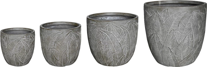 Set vazo Oniella, 4 copë, qeramikë, ngjyrë gri antike