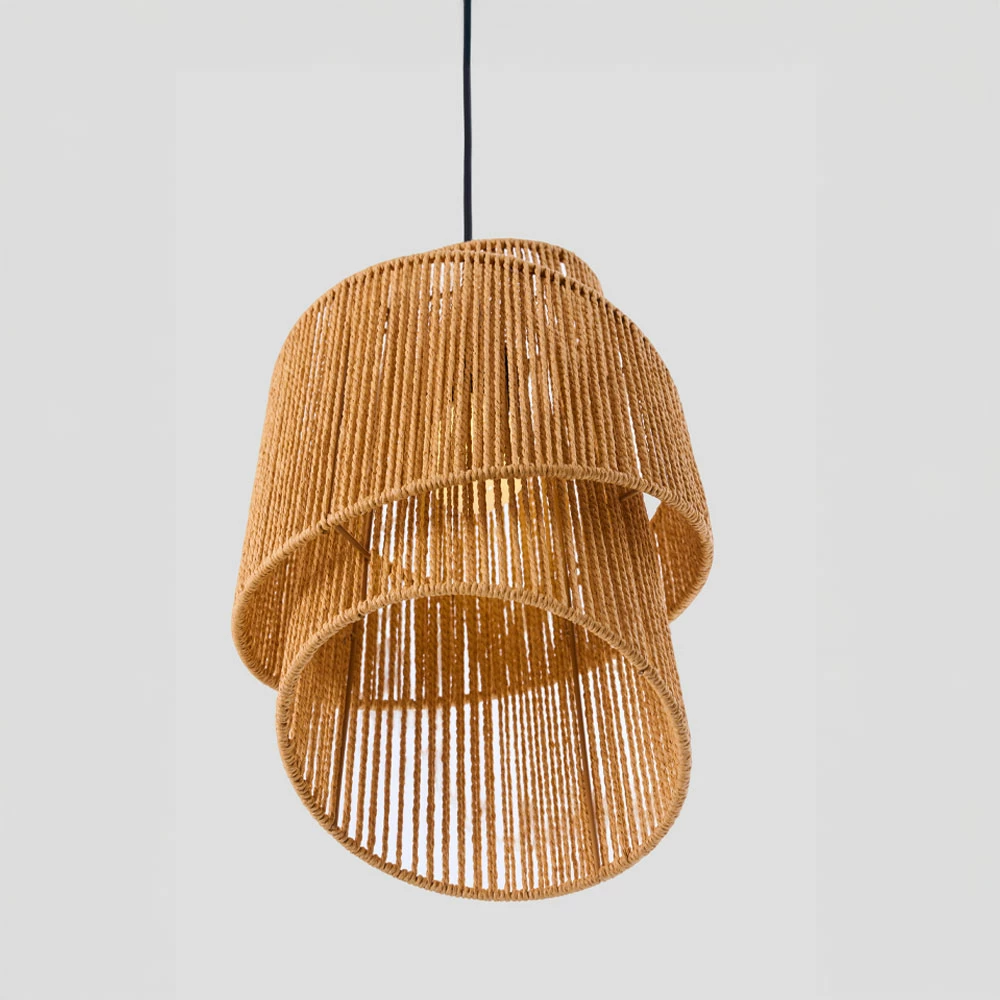 Llambë tavani CIRA, litar, letër, 25x35cm, ngjyrë haki