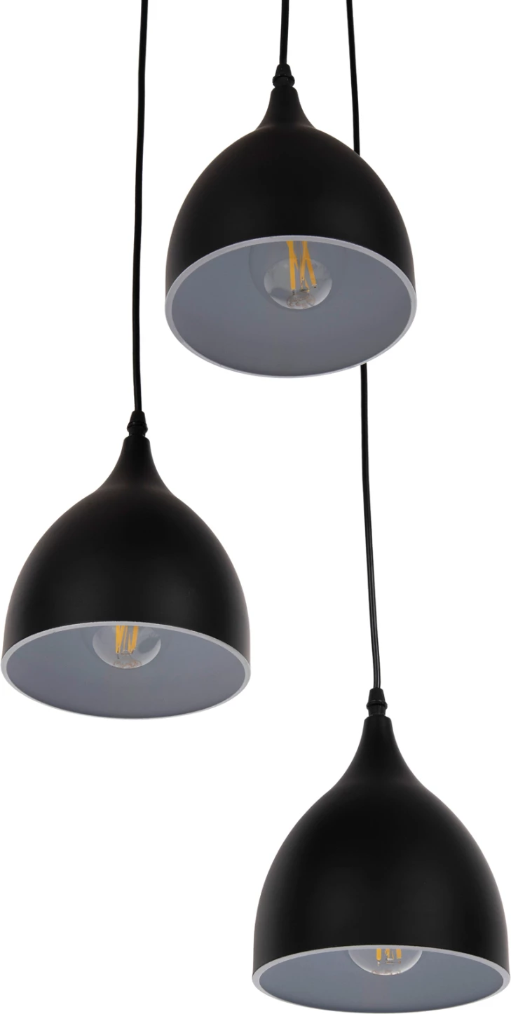 Llambë varëse tavani 3-dritash, metal i zi, FH4137, Φ33x33-115H cm