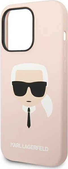 Mbështjellës Karl Lagerfeld KLHCP14LSLKHLP për iPhone 14 Pro 6.1", silikon, rozë