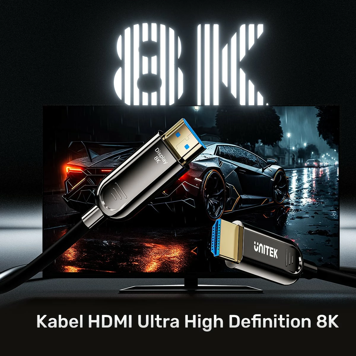 Kabllo HDMI optike Unitek C11085GY03-5M, 8K 120Hz, 5m, e zezë